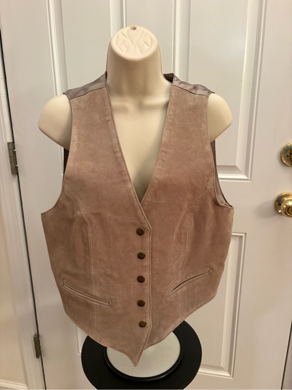 Vintage Braetan Suede Button-Front Vest